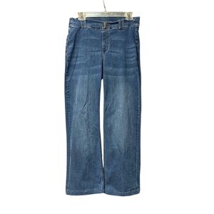 D&Co Denim & Company Women’s Wide Leg Pull-On Stretch Blue Jeans Size 8
